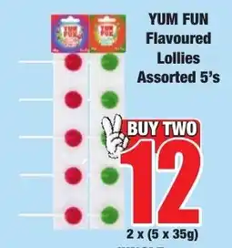 Boxer Superstores YUM FUN Flavoured Lollies Assorted offer