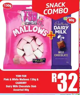 Boxer Superstores Yum Fun Pink & White Mallows + Cadbury Dairy Milk Milk Chocolate offer