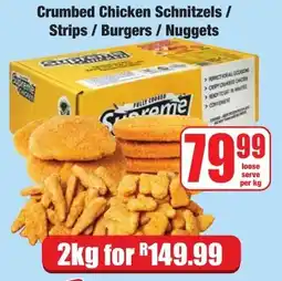 Boxer Superstores Crumbed Chicken Schnitzels / Strips / Burgers / Nuggets Supreme offer