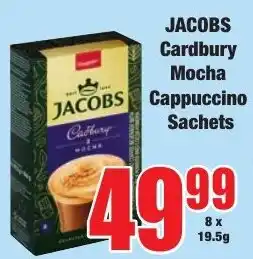 Boxer Superstores Jacobs Cardbury Mocha Cappuccino Sachets offer