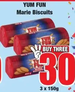 Boxer Superstores YUM FUN Marie Biscuits offer