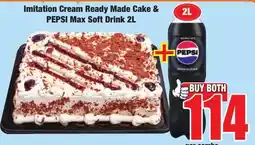 Boxer Superstores Imitation Cream Ready Made Cake & PEPSI Max Soft Drink offer