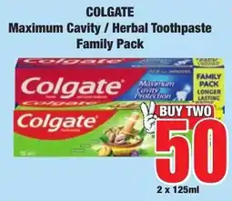 Boxer Superstores Colgate Maximum Cavity / Herbal Toothpaste Family Pack offer