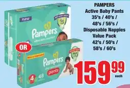 Boxer Superstores Pampers Active Baby Pants Disposable Nappies offer