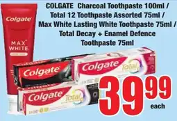 Boxer Superstores Colgate Charcoal Toothpaste Assorted offer