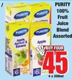Boxer Superstores PURITY 100% Fruit Juice Blend Assorted offer