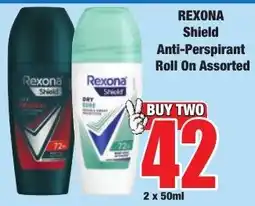 Boxer Superstores REXONA Shield Anti-Perspirant Roll On Assorted offer