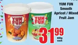 Boxer Superstores YUM FUN Smooth Apricot / Mixed Fruit Jam offer