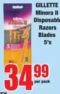 Boxer Superstores Gillette Minora II Disposable Razors Blades offer