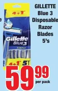 Boxer Superstores Gillette Blue 3 Disposable Razor Blades offer
