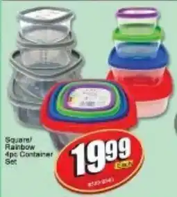 A5 Cash & Carry Square/ Rainbow 4pc Container Set offer