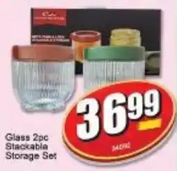 A5 Cash & Carry Glass 2pc Stackable Storage Set offer
