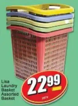 A5 Cash & Carry Lisa Laundry Basket Assorted offer