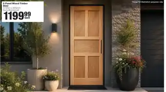 5 Panel Mixed Timber Door