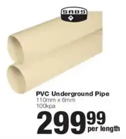 Build It SABS PVC Underground Pipe offer