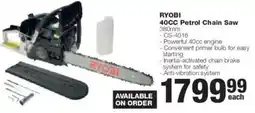 Build It RYOBI 40CC Petrol Chain Saw offer