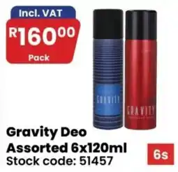 Africa Cash and Carry Gravity Deo Assorted offer