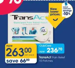Clicks TransAct Pain Relief 10 Patches offer