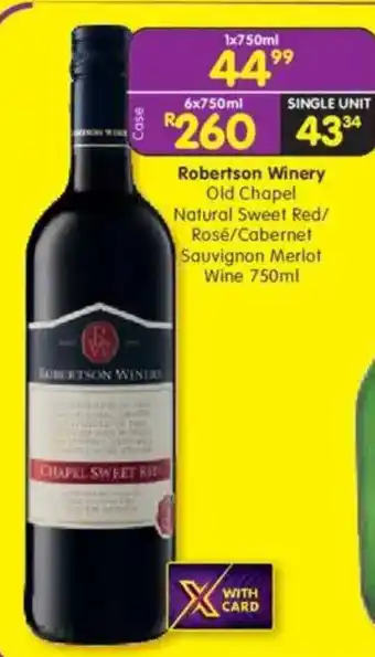 Robertson Winery Old Chapel Natural Sweet Red