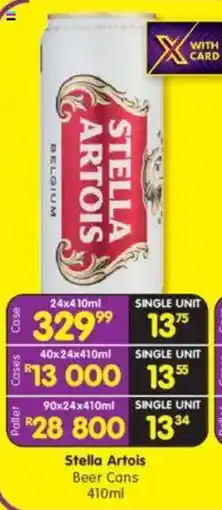 Shoprite Stella Artois Beer Cans offer