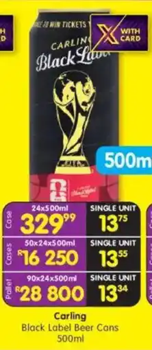 Shoprite Carling Black Label Beer Cans offer