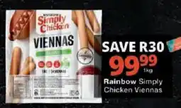 Checkers Rainbow Simply Chicken Viennas offer