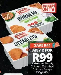 Checkers Rainbow Simply Chicken Crumbed Chicken Range offer