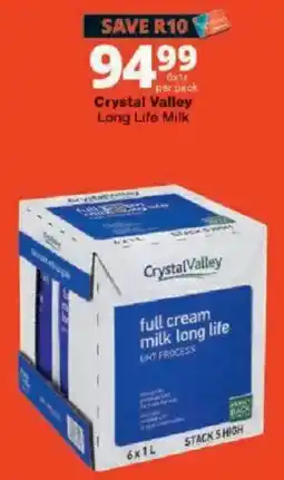 Checkers Crystal Valley Long Life Milk offer