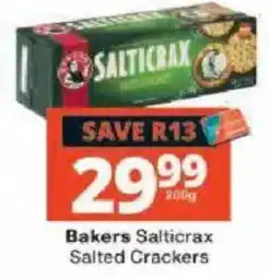 Checkers Bakers Salticrax Salted Crackers offer