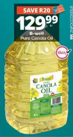 Checkers B-well Pure Canola Oil offer