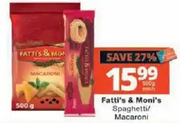 Checkers Fatti's & Moni's Spaghetti/Macaroni offer