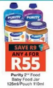 Checkers Purity 2nd Food Baby Food Jar offer