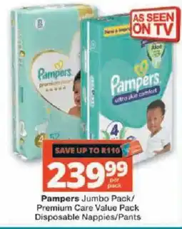 Checkers Pampers Disposable Nappies/Pants offer