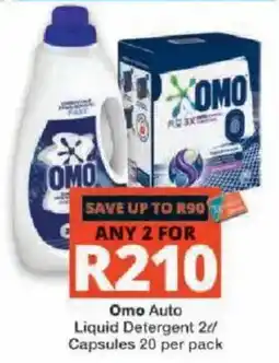 Checkers Omo Auto Liquid Detergent 2/ Capsules 20 per pack offer