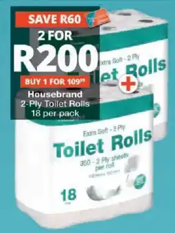 Checkers Housebrand 2-Ply Toilet Rolls offer