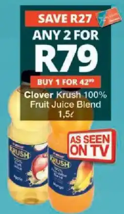 Checkers Clover Krush 100% Fruit Juice Blend offer