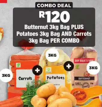 Butternut plus Potatoes and Carrots