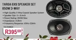 AutoZone TARGA 6X9 SPEAKER SET offer
