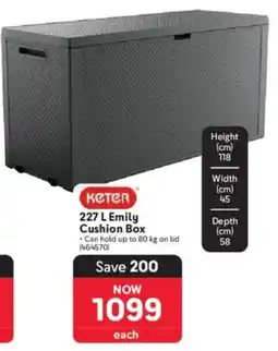 Makro KETER 227 L Emily Cushion Box offer