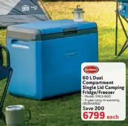 Makro BoschMaster 60 L Dual Compartment Single Lid Camping Fridge/Freezer offer