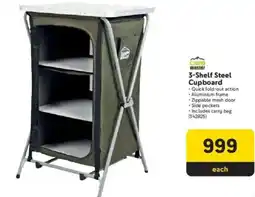 Makro Camp Master 3-Shelf Steel Cupboard offer