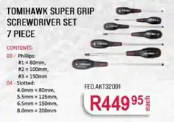 AutoZone TOMIHAWK SUPER GRIP SCREWDRIVER SET offer