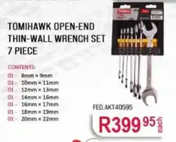 AutoZone TOMIHAWS OPEN-END THIN-WALL WRENCH SET offer