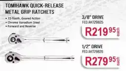 AutoZone TOMIHAWK QUICK-RELEASE METAL GRIP RATCHETS offer