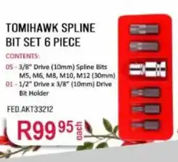 AutoZone TOMIHAWK SPLINE BIT SET 6 PIECE offer