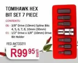 AutoZone TOMIHAWK HEX BIT SET 7 PIECE offer