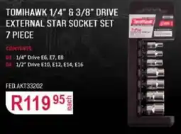 AutoZone TOMIHAWK 1/4" & 3/8" DRIVE EXTERNAL STAR SOCKET SET offer