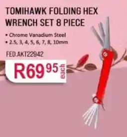 AutoZone TOMIHAWK FOLDING HEX WRENCH SET 8 PIECE offer