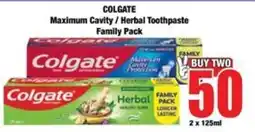 Boxer Colgate Maximum Cavity / Herbal Toothpaste offer