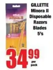 Boxer GILLETTE Minora II Disposable Razors Blades offer